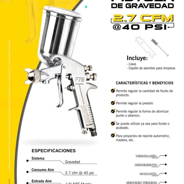 Pistola Gravedad 1.5mm 600cc Porten