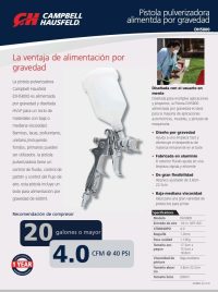 Pistola De Gravedad Hvlp 1.3mm 600cc Campbell Hausfeld