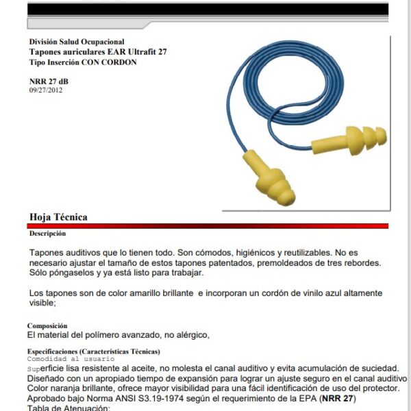 Tapon Auditivo De Silicon 3m