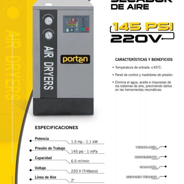 Secador De Aire 220v Trifasico Para Xct-50 Porten