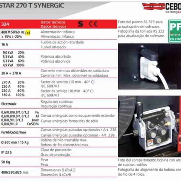 Soldadora MIG/MAG Cebora Synstar 270T ART 324.55