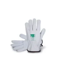 Guante De Cuero Con Ribete De Tela Gris Normado Para Operador Numero 9