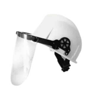 Casco Premium Blanco Con Proteccion Facial Pantalla Estireno Y Ajuste Con Ratchet