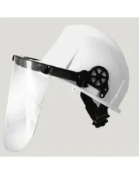 Casco Premium Blanco Con Proteccion Facial Pantalla Estireno Y Ajuste Con Ratchet