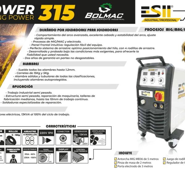 SOLDADORA EMPOWER 315 ESII (MIG/MAG/GMAW)