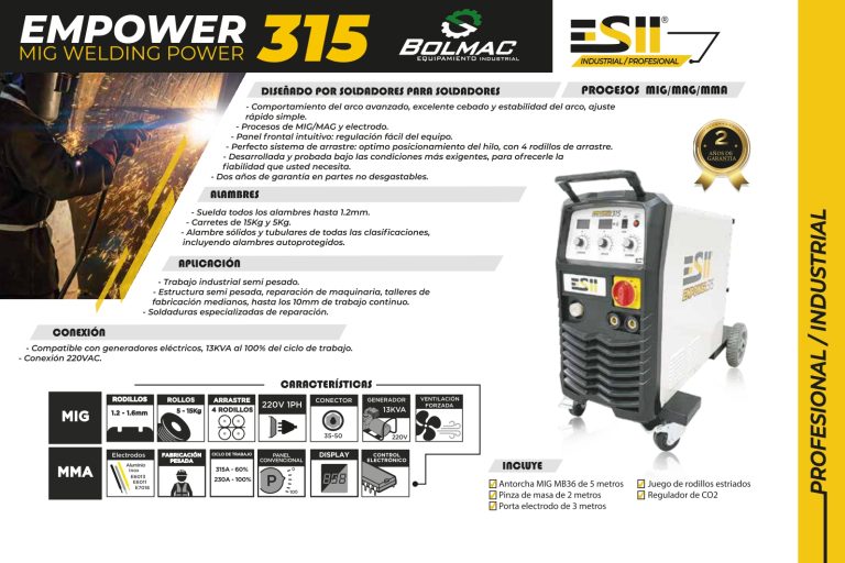 SOLDADORA EMPOWER 315 ESII (MIG/MAG/GMAW)