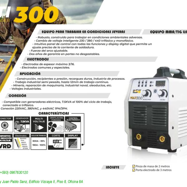 SOLDADORA PARA MINERIA  MULTI 300/ESII (INDUSTRIAL/PROFESIONAL)
