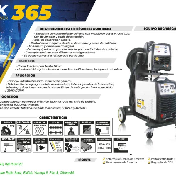 SOLDADORA RANK 365 ESII (MIG/MAG/GMAW) (INDUSTRIAL/PROFESIONAL)