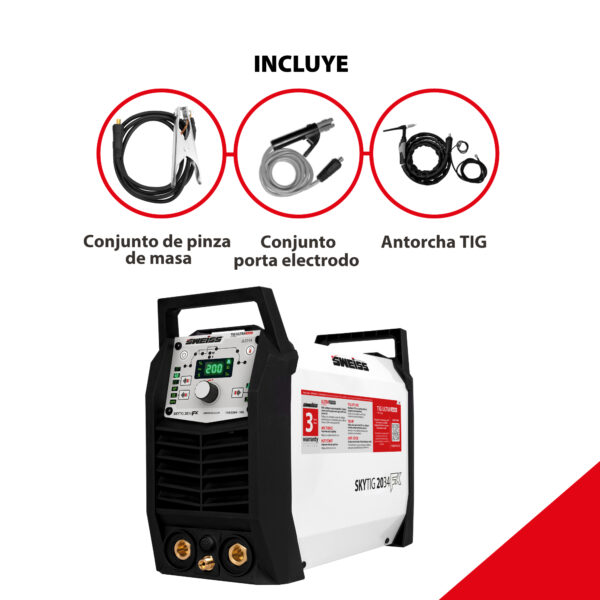 SOLDADOR INVERSOR SWEISS SKY TIG 2034 DC (Corriente directa o continua)