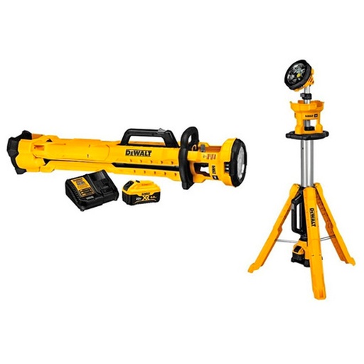 LAMPARA TELESCOPICA LED 20V MAX 1000-3000LM + BATERIA + CARGADOR DEWALT