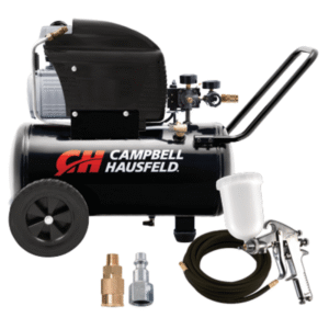COMPRESOR HORIZONTAL PORTATIL 24L + KIT ACCESORIOS PINTURA CAMPBELL