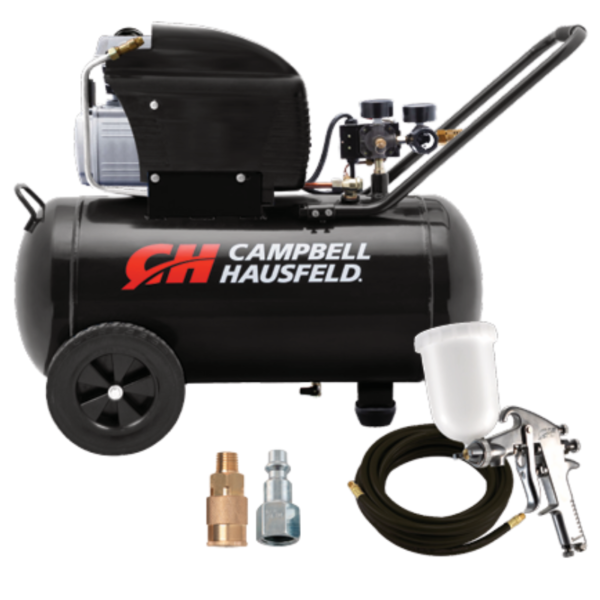 COMPRESOR HORIZONTAL PORTATIL 50L + KIT ACCESORIOS PINTURA CAMPBELL