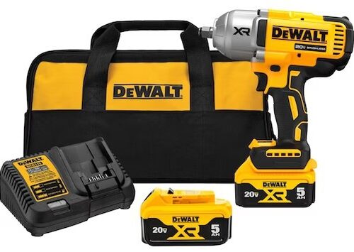 LLAVE DE IMPACTO INALAMBRICA 1030-1400 FT LB 20V MAX 1/2" + 2 BATERIAS + CARGADOR DEWALT